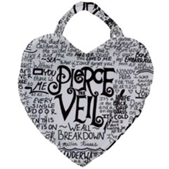 Pierce The Veil Music Band Group Fabric Art Cloth Poster Giant Heart Shaped Tote by Sudhe