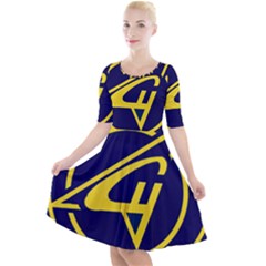 Sukhoi Quarter Sleeve A-line Dress by Sudhe