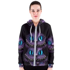 Cheshire Cat Animation Women s Zipper Hoodie by Sudhe