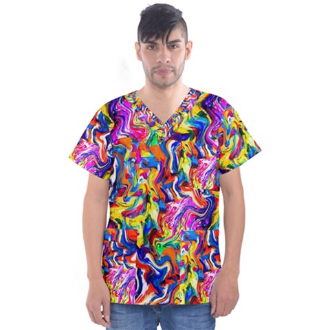 135 Men s V-neck Scrub Top by ArtworkByPatrick