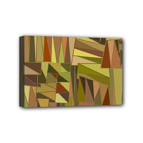 Earth Tones Geometric Shapes Unique Mini Canvas 6  X 4  (stretched) by Mariart