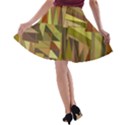 Earth Tones Geometric Shapes Unique A-line Skater Skirt View2