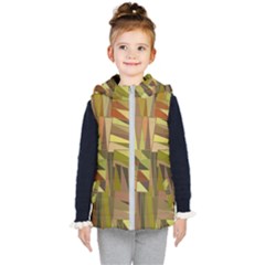 Earth Tones Geometric Shapes Unique Kids  Hooded Puffer Vest by Mariart