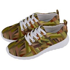 Earth Tones Geometric Shapes Unique Men s Lightweight Sports Shoes