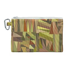 Earth Tones Geometric Shapes Unique Canvas Cosmetic Bag (large)