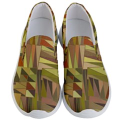 Earth Tones Geometric Shapes Unique Men s Lightweight Slip Ons