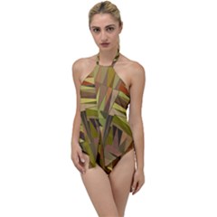 Earth Tones Geometric Shapes Unique Go With The Flow One Piece Swimsuit