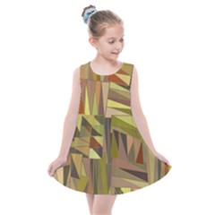 Earth Tones Geometric Shapes Unique Kids  Summer Dress