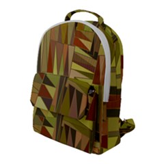 Earth Tones Geometric Shapes Unique Flap Pocket Backpack (large)