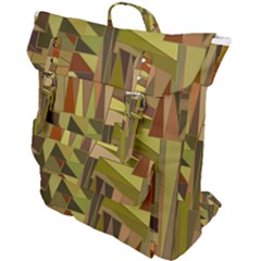 Earth Tones Geometric Shapes Unique Buckle Up Backpack