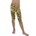 Earth Tones Geometric Shapes Unique Kids  Lightweight Velour Capri Leggings  View1