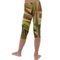 Earth Tones Geometric Shapes Unique Kids  Lightweight Velour Capri Leggings  View4