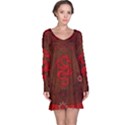 Awesome Chinese Dragon, Red Colors Long Sleeve Nightdress View1