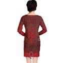 Awesome Chinese Dragon, Red Colors Long Sleeve Nightdress View2