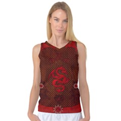 Awesome Chinese Dragon, Red Colors Women s Basketball Tank Top by FantasyWorld7