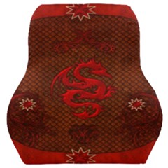 Awesome Chinese Dragon, Red Colors Car Seat Back Cushion  by FantasyWorld7