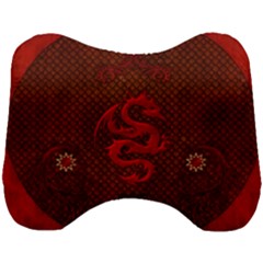 Awesome Chinese Dragon, Red Colors Head Support Cushion by FantasyWorld7