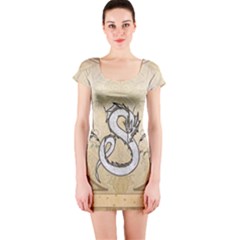 Wonderful Asian Dragon Short Sleeve Bodycon Dress by FantasyWorld7