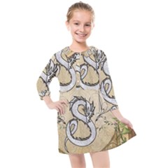 Wonderful Asian Dragon Kids  Quarter Sleeve Shirt Dress by FantasyWorld7