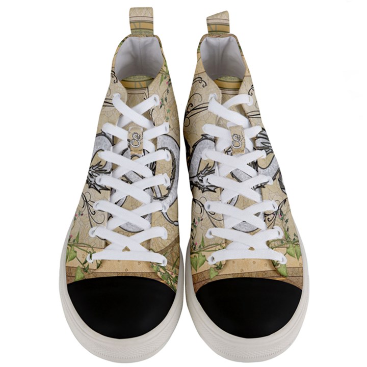 Wonderful Asian Dragon Men s Mid-Top Canvas Sneakers