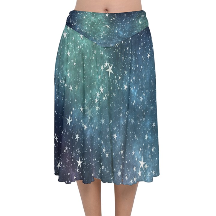 Above All Things Velvet Flared Midi Skirt