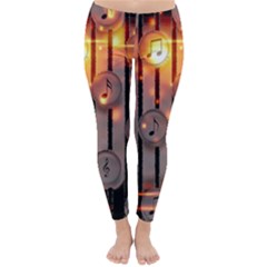 Music Notes Sound Musical Audio Classic Winter Leggings by Mariart