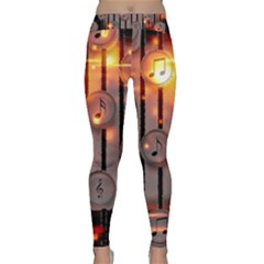 Music Notes Sound Musical Audio Classic Yoga Leggings by Mariart