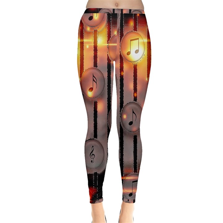 Music Notes Sound Musical Audio Inside Out Leggings