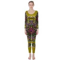 Ornate Dots And Decorative Colors Long Sleeve Catsuit by pepitasart