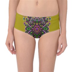 Ornate Dots And Decorative Colors Mid-waist Bikini Bottoms by pepitasart