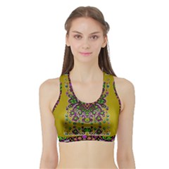 Ornate Dots And Decorative Colors Sports Bra With Border by pepitasart