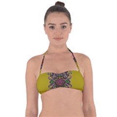 Ornate Dots And Decorative Colors Halter Bandeau Bikini Top by pepitasart