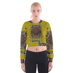 Ornate Dots And Decorative Colors Cropped Sweatshirt by pepitasart