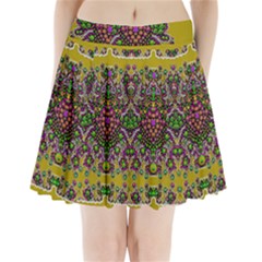 Ornate Dots And Decorative Colors Pleated Mini Skirt by pepitasart