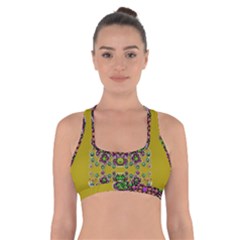 Ornate Dots And Decorative Colors Cross Back Sports Bra by pepitasart