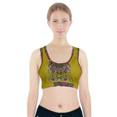 Ornate Dots And Decorative Colors Sports Bra With Pocket by pepitasart