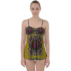 Ornate Dots And Decorative Colors Babydoll Tankini Set by pepitasart