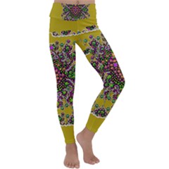 Ornate Dots And Decorative Colors Kids  Lightweight Velour Classic Yoga Leggings by pepitasart