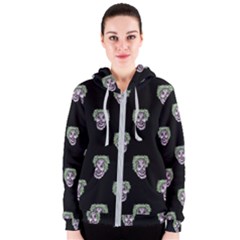 Creepy Zombies Motif Pattern Illustration Women s Zipper Hoodie by dflcprintsclothing