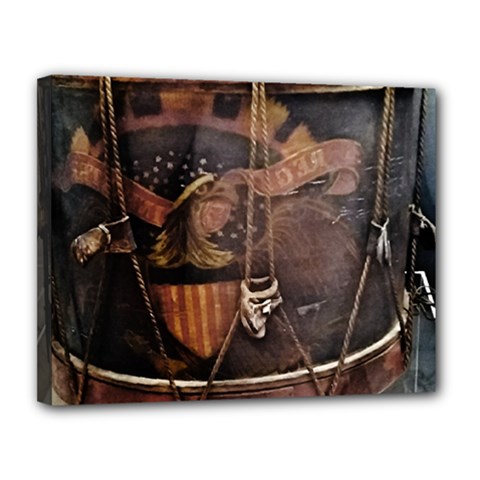 Grand Army Of The Republic Drum Canvas 14  X 11  (stretched) by Riverwoman