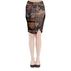 Grand Army Of The Republic Drum Midi Wrap Pencil Skirt by Riverwoman