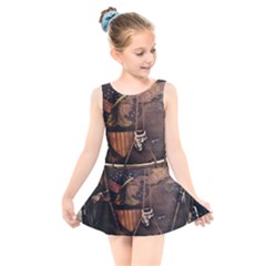 Grand Army Of The Republic Drum Kids  Skater Dress Swimsuit