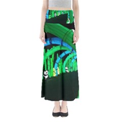 Dragon Lights Panda Full Length Maxi Skirt by Riverwoman