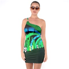 Dragon Lights Panda One Soulder Bodycon Dress by Riverwoman