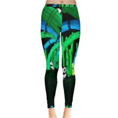 Dragon Lights Panda Inside Out Leggings by Riverwoman