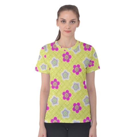 Traditional Patterns Plum Women s Cotton Tee by Mariart