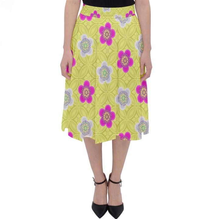 Traditional Patterns Plum Classic Midi Skirt