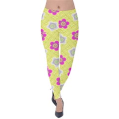 Traditional Patterns Plum Velvet Leggings by Mariart