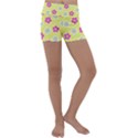 Traditional Patterns Plum Kids  Lightweight Velour Yoga Shorts View1