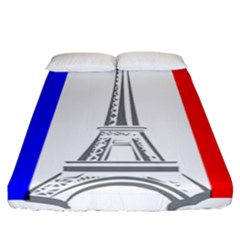 Eiffel Tower France Flag Tower Fitted Sheet (california King Size) by Sudhe